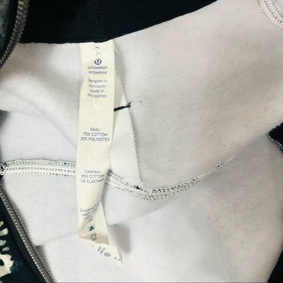 Lululemon Scuba Hoodie III Static Mist Black White Pattern 2 - Picture 7 of 8